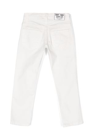 white cotton jeans PAOLO PECORA KIDS | PP3417GESSO